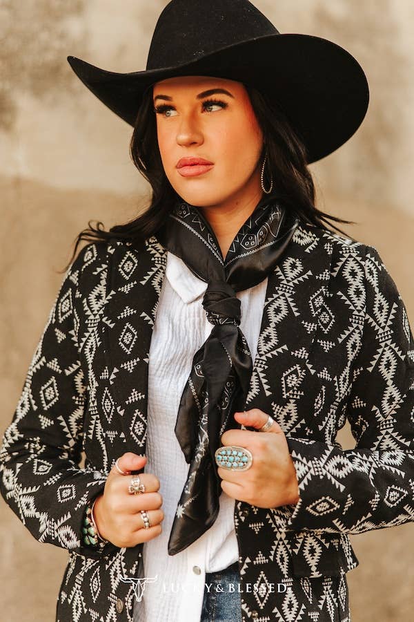 Black Paisley Wild Rag