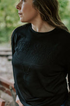 Black Yee Haw Embroidered Sweater