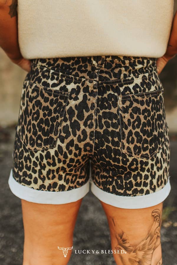 Leopard Cuffed Shorts