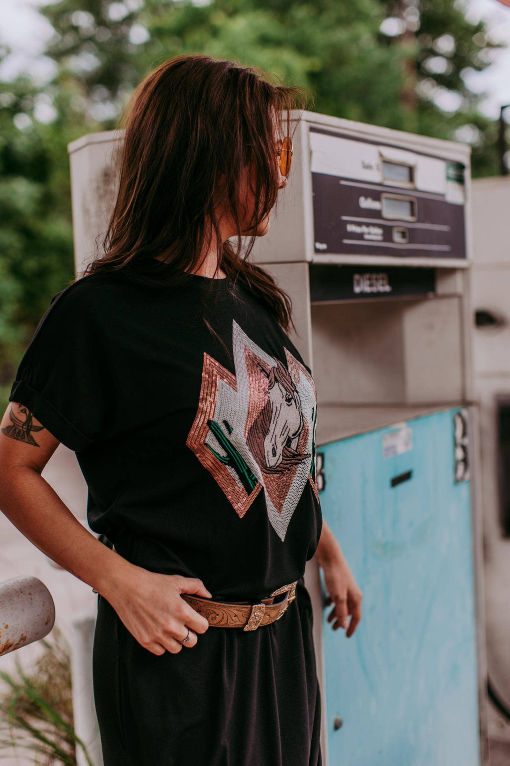 Desperado Sequin Tee Dress