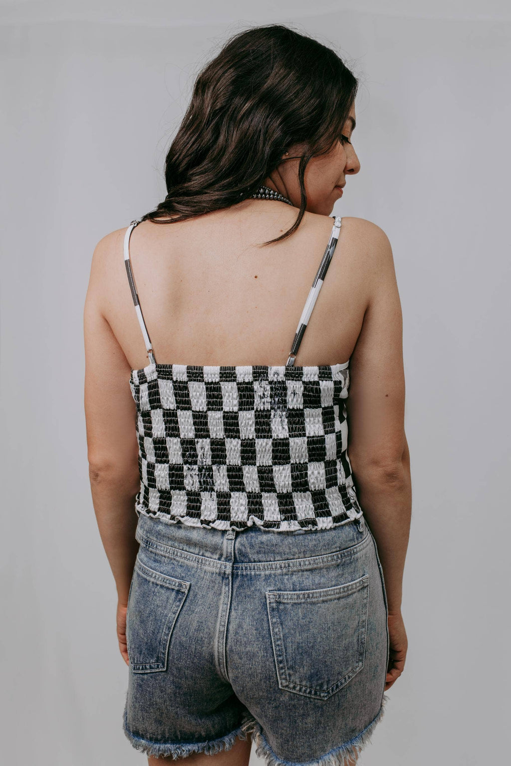 Checked Broncs Corset Top