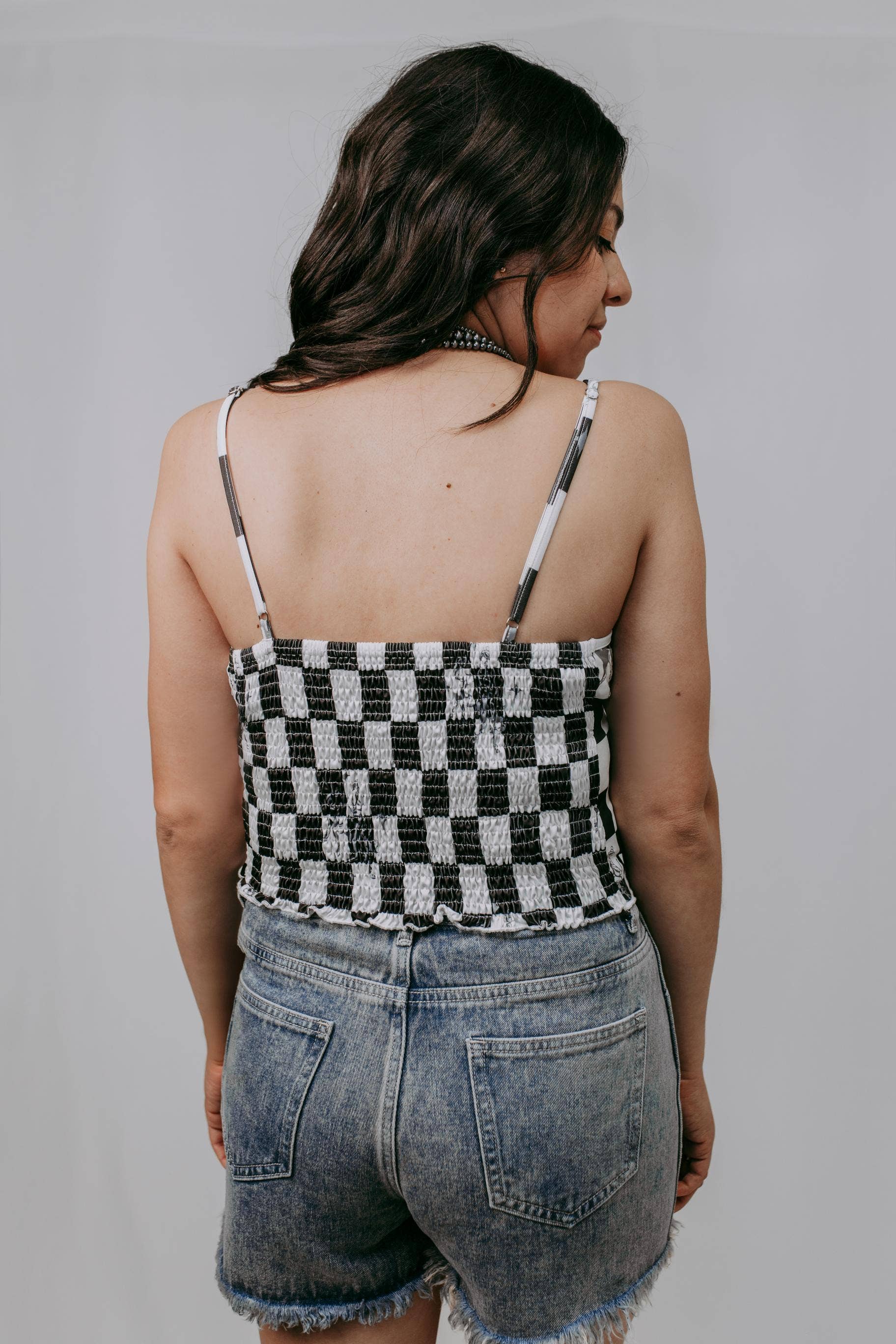 Checked Broncs Corset Top
