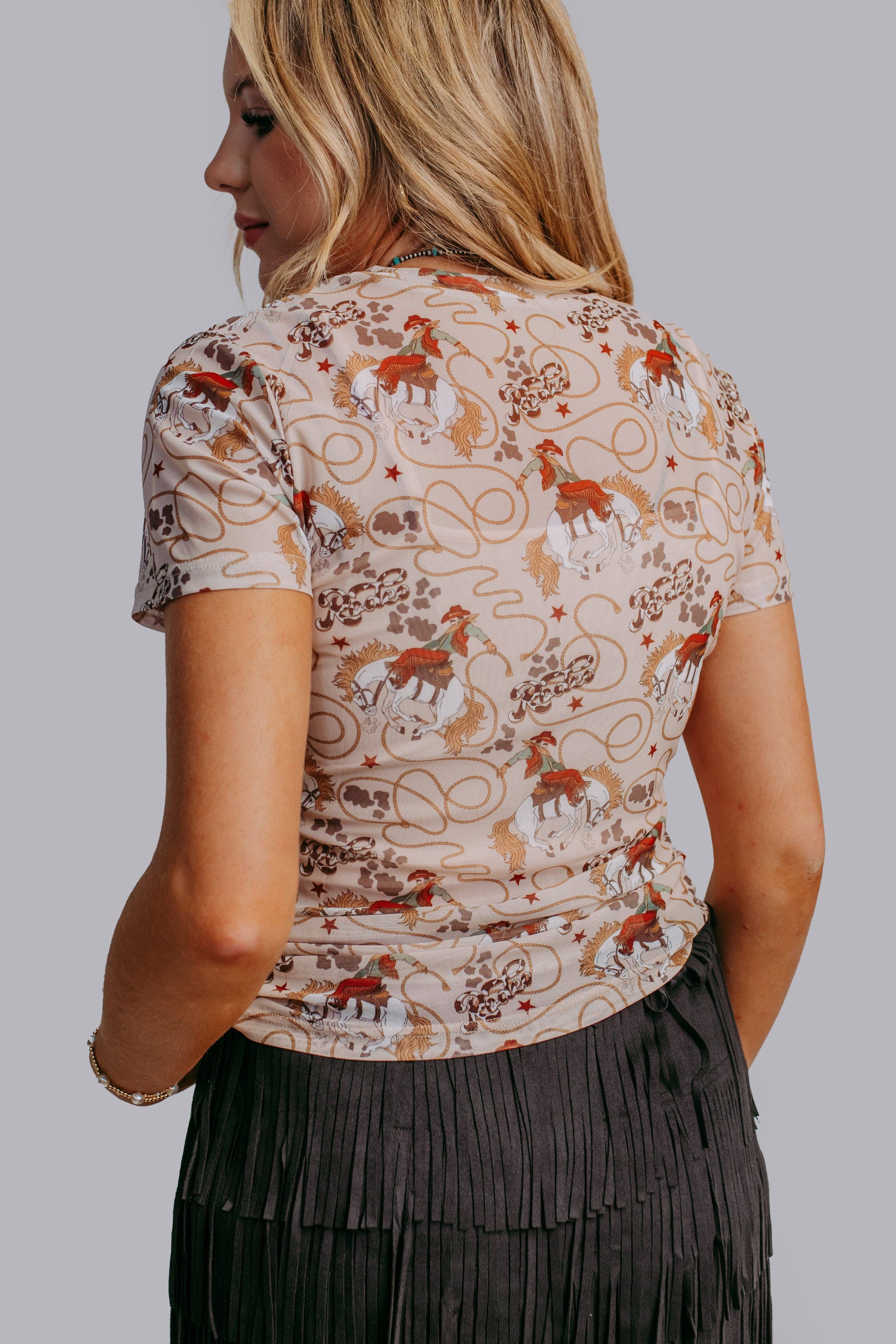 Western Rodeo Mesh Top