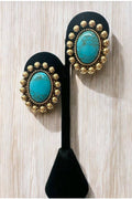 Turquoise Oval Post Earrings