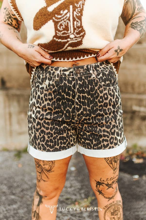 Leopard Cuffed Shorts