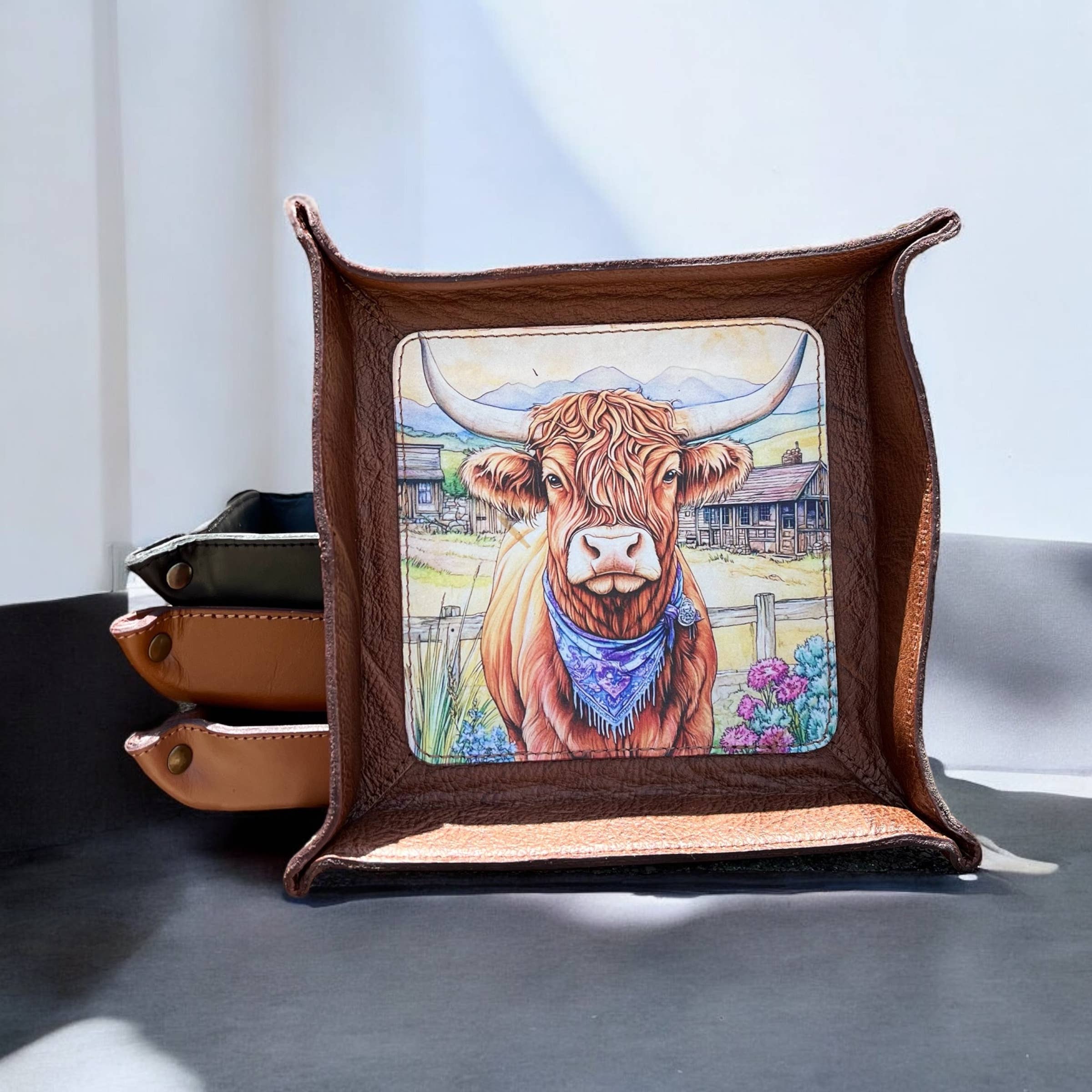 Highland Cow Jewelry Tray