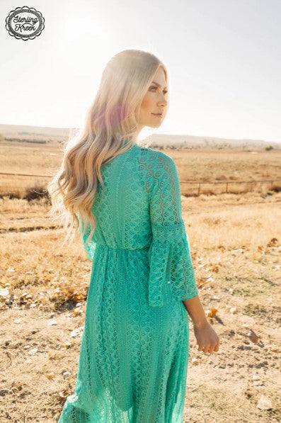 Victorian Lace Turquoise Dress