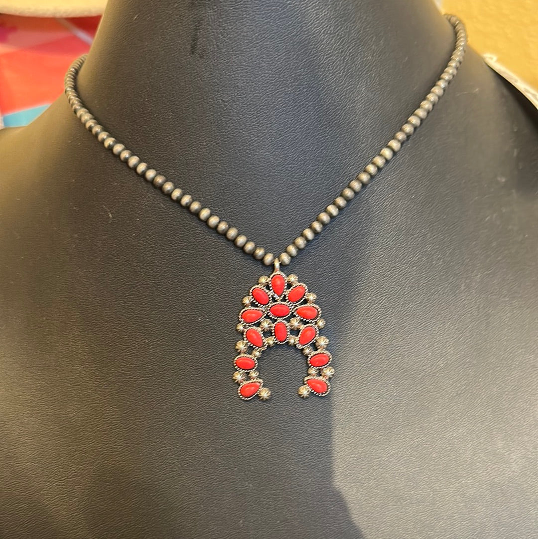 460N Coral Cluster Necklacr