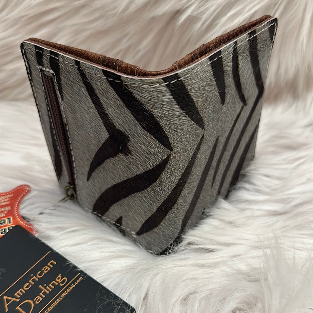 Zebr-Print Leather Card Holder