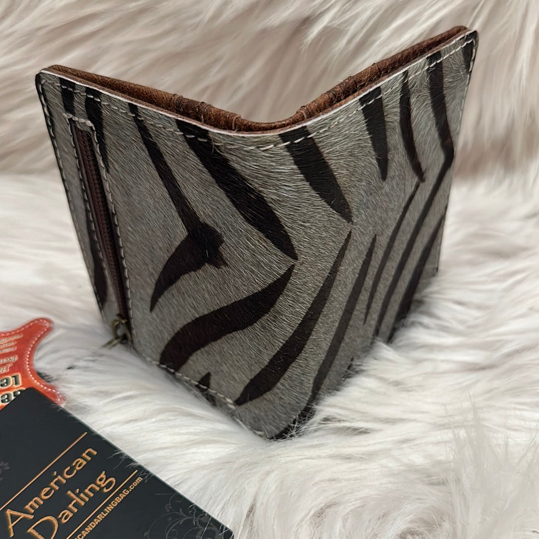 Zebr-Print Leather Card Holder