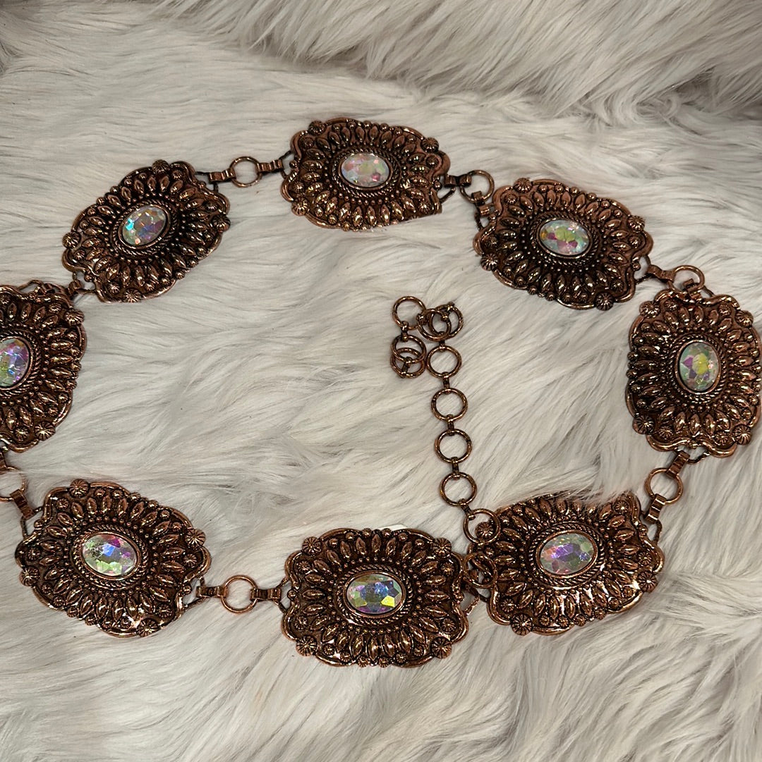 Coppertone Concho Rhinestone Concho Belt