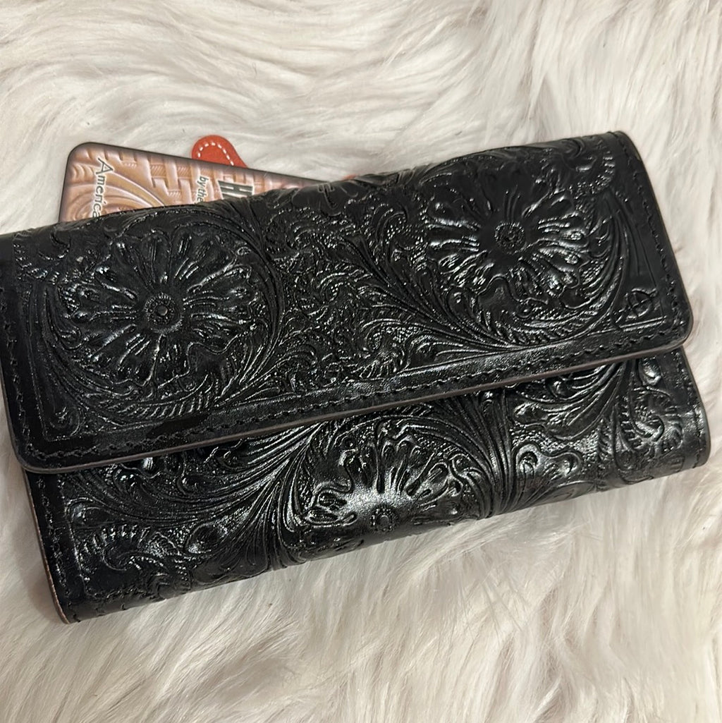 Black Tooled Leather Wallet