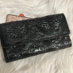 Black Tooled Leather Wallet