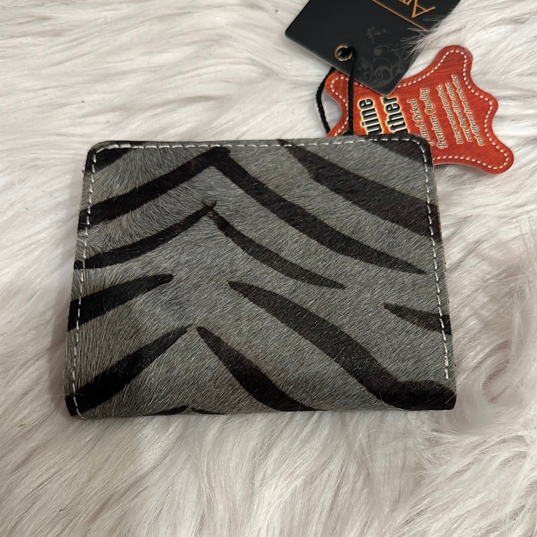 Zebr-Print Leather Card Holder