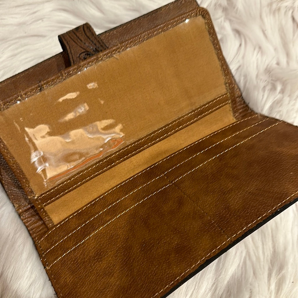 Tooled Leather Floral Wallet