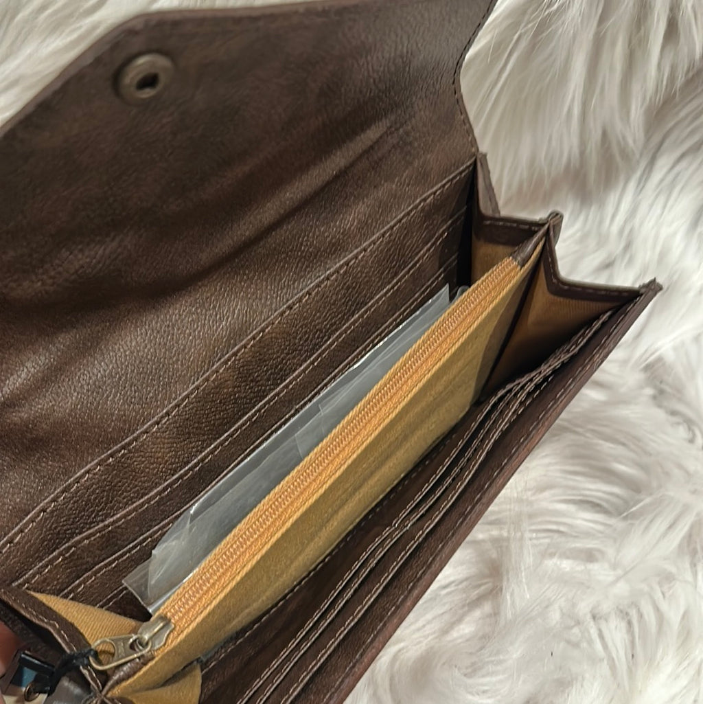 Tooled Leather Envelope Wallet