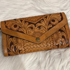 Tooled Leather Envelope Wallet