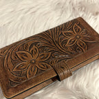 Tooled Leather Floral Wallet