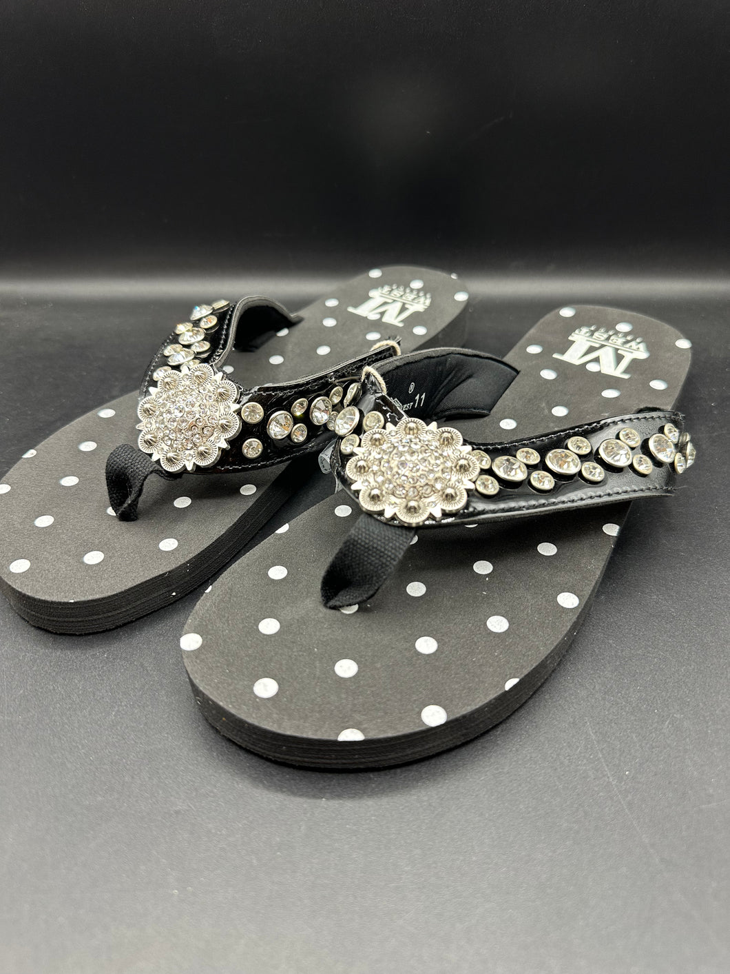 Montana West Black Bling Flip Flop