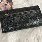 Black Tooled Leather Wallet