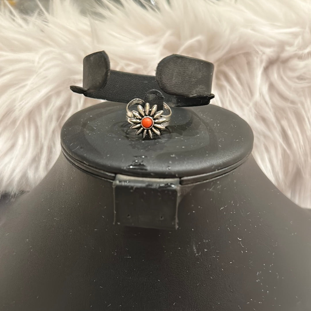 Orange Burst Cuff Ring