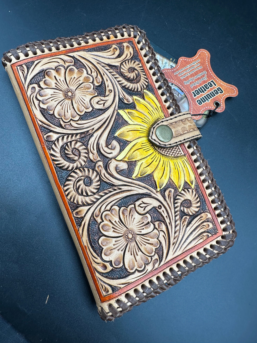 Sunflower Tooled Wallet