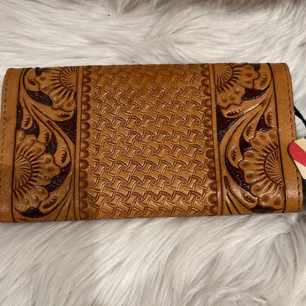 Tooled Leather Envelope Wallet