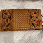 Tooled Leather Envelope Wallet