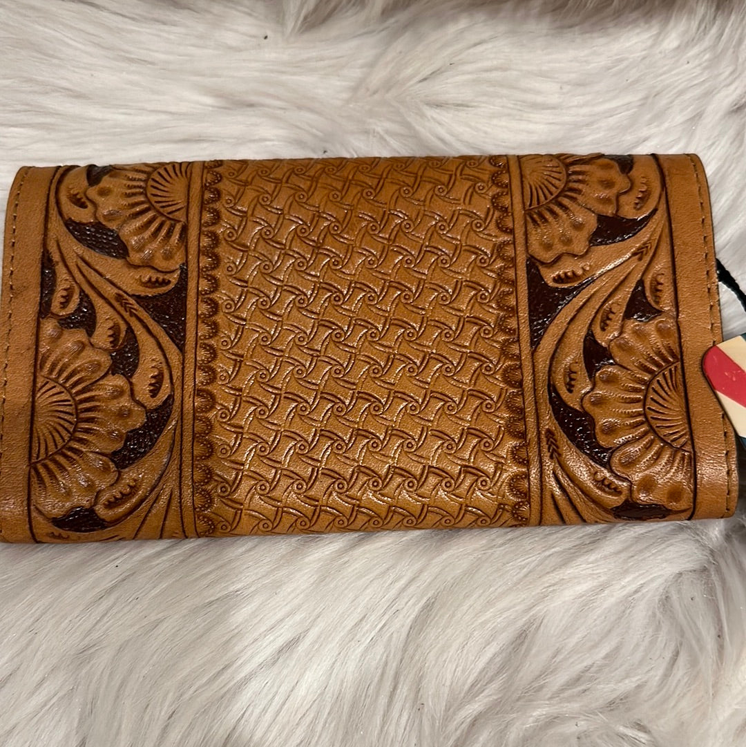 Tooled Leather Envelope Wallet