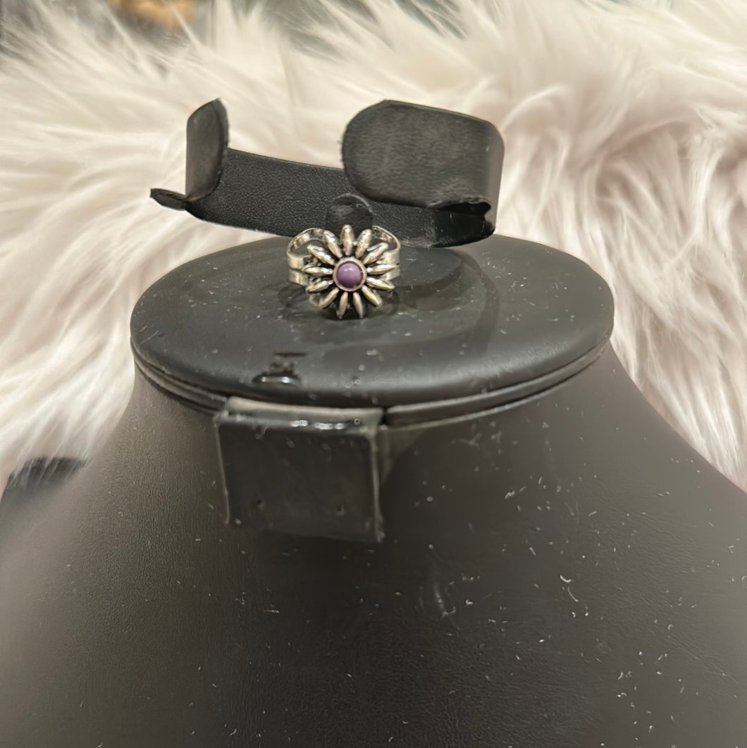 Purple Burst Cuff Ring