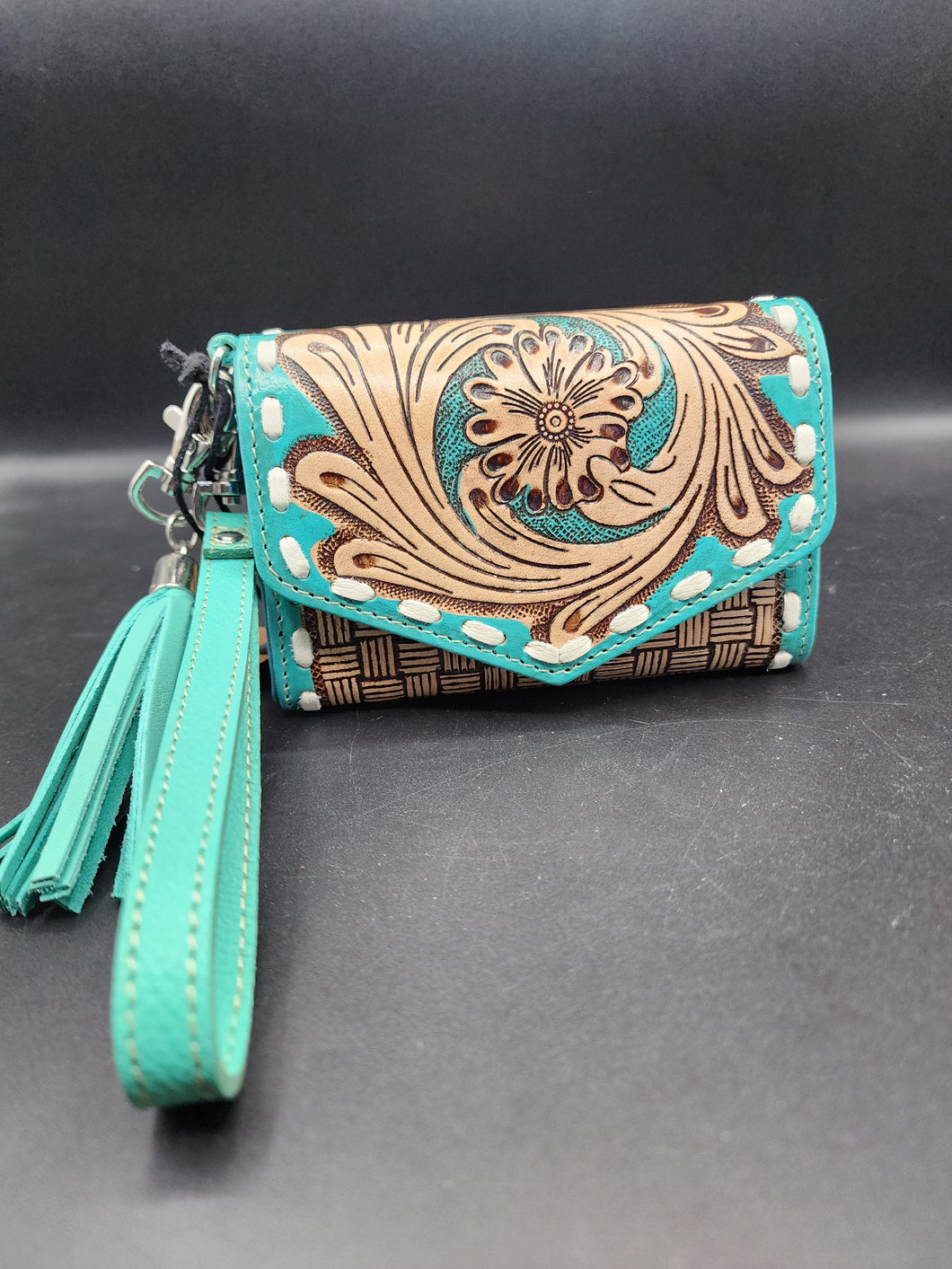 Treasure Bloom Hand Tooled Wallet