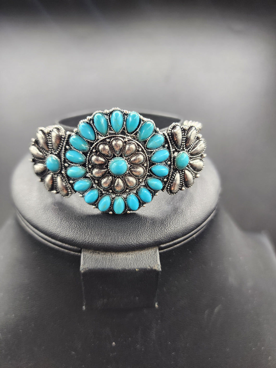 Turquoise Cluster Inspired Cuff Bracelet