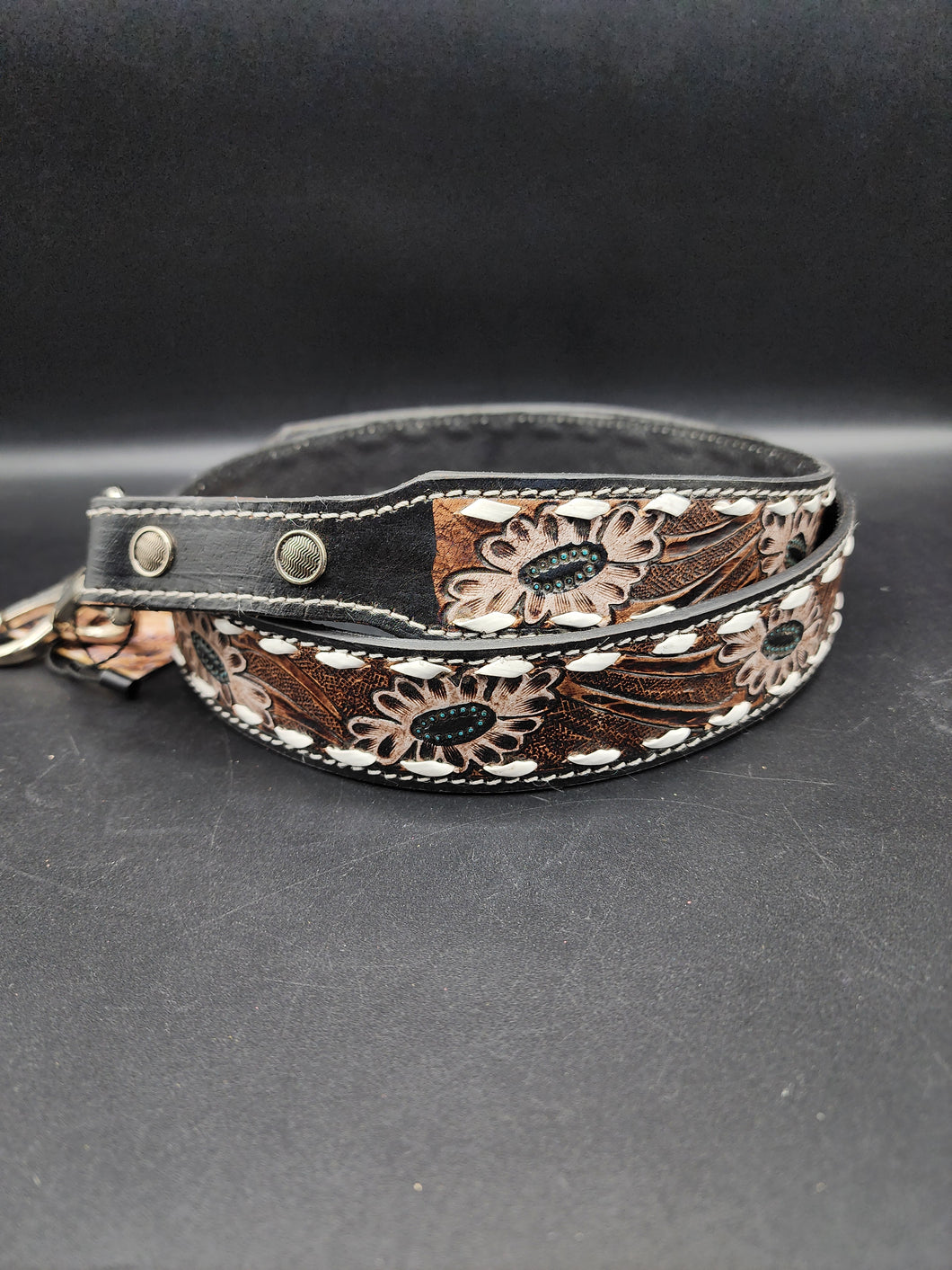 Floral Hand Tooled Leather Purse Strap