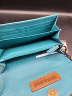 Flower Crest Hand Tooled Leather Wallet