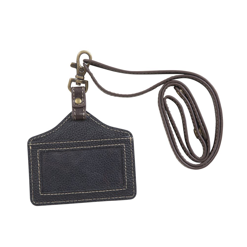 Pink Floral Tooled Leather Lanyard