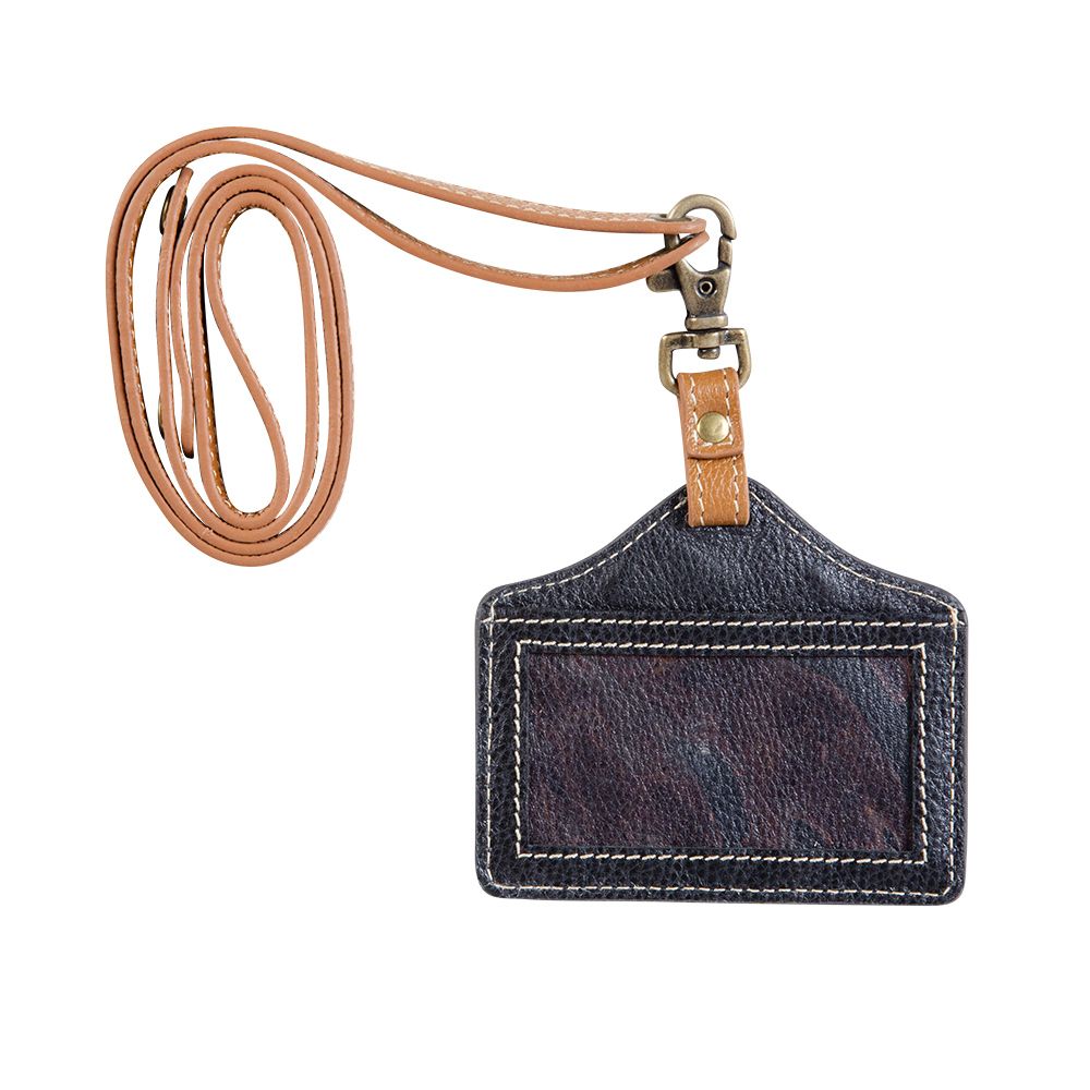 Sunflower Tooled Leather Lanyard