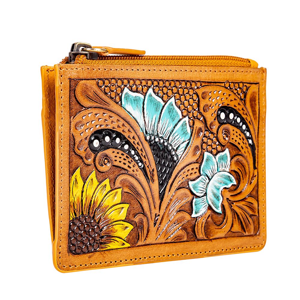 Bloom Tooled Leather Card Holder