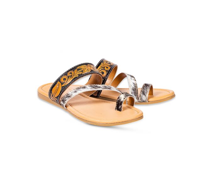 Greta Lee Tooled Sandals
