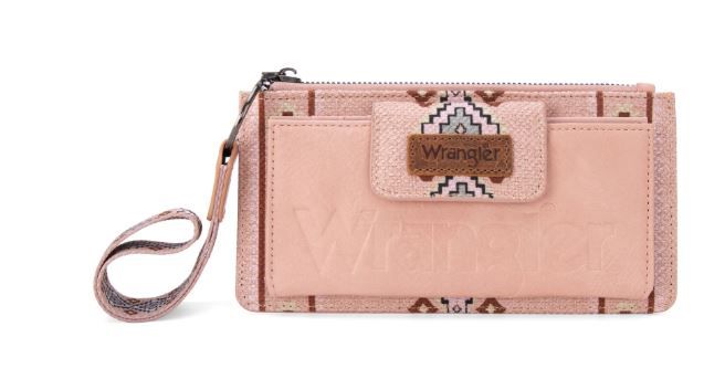 Wrangler Peach Southwestern Wristlet Wallet