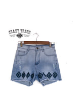 Crazy Train Light Wash Denim Shorts