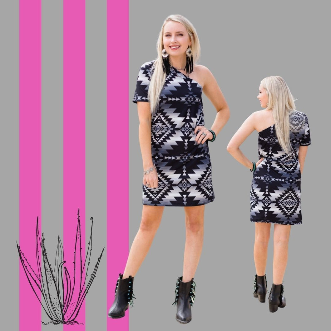 Black/White Southwestern Design Dress