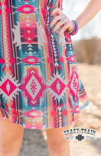 Load image into Gallery viewer, Red Multi-Colored Southwestern Design Dress
