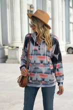 Load image into Gallery viewer, Peach/Grey Southwestern Pullover Hoodie
