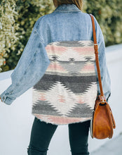 Load image into Gallery viewer, Peach Southwestern Denim Jacket
