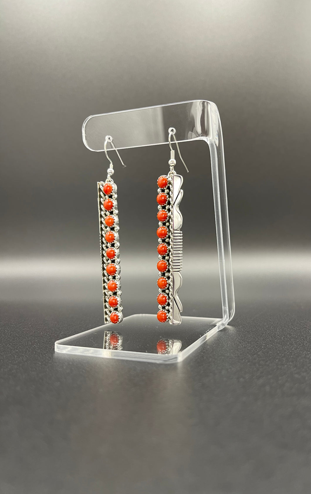 Coral Sterling Silver Earring