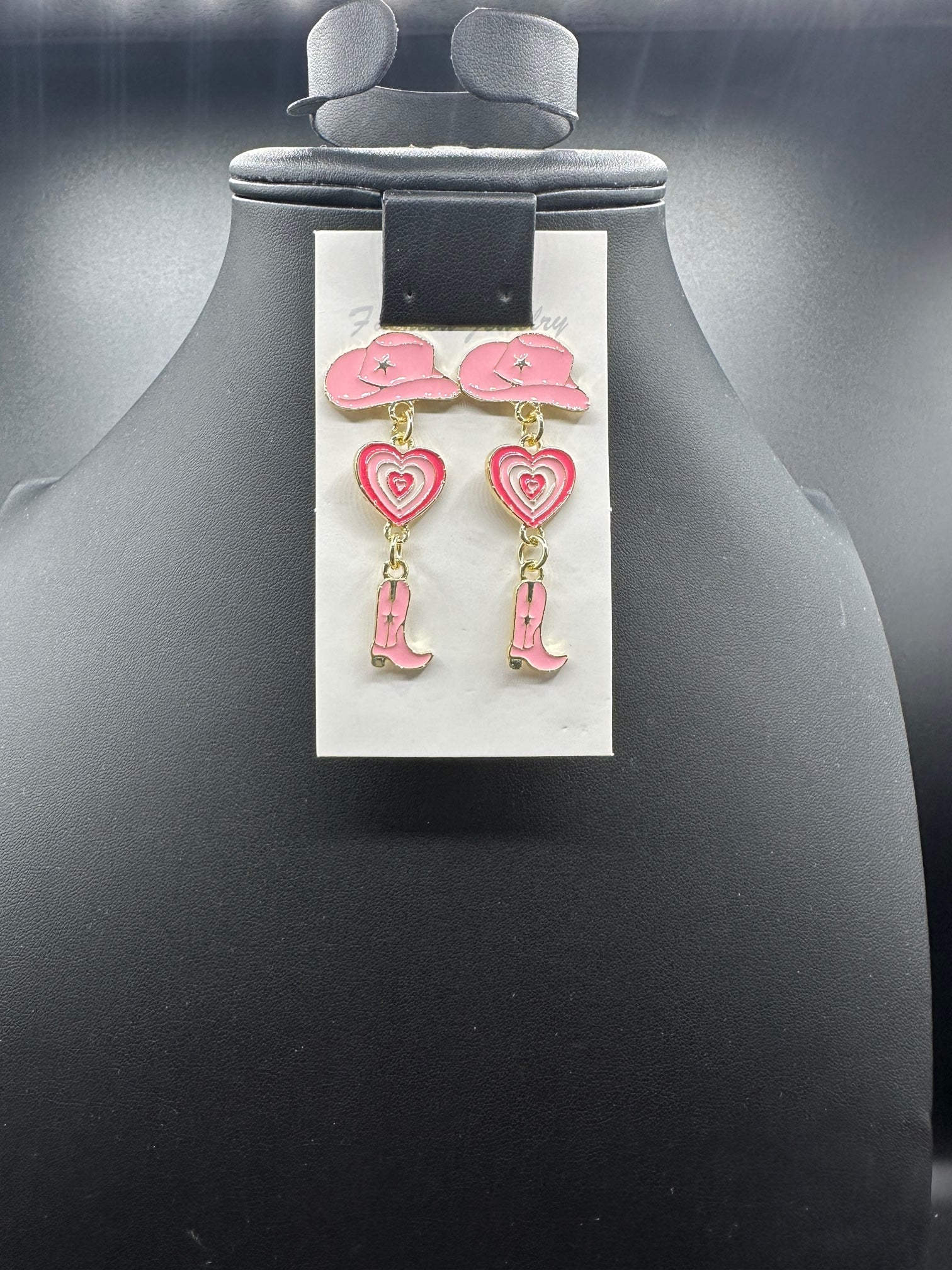 Pink Cowgirl Dangle Earrings