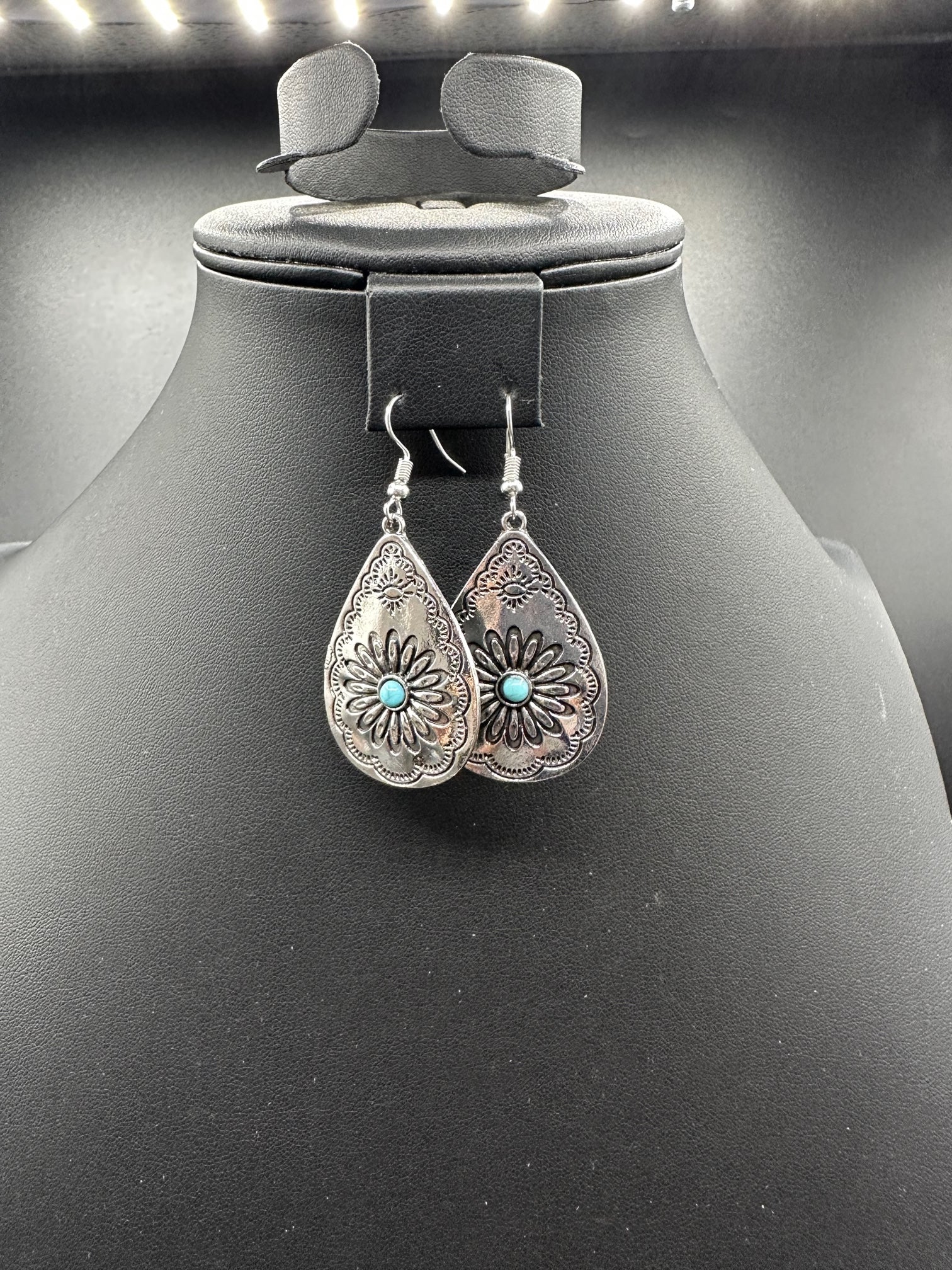 Teardrop Sunflower FIshhook Earrings