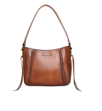 Load image into Gallery viewer, Montana West Brown Leather Shoulder Bag
