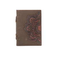 Load image into Gallery viewer, Montana West Brown Embossed Leather Notebook
