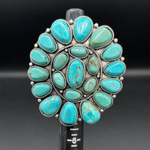 Load image into Gallery viewer, Turquoise Inspired Cluster Adjustable Ring
